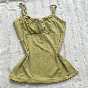 Stylish Green Ruched Tank Top